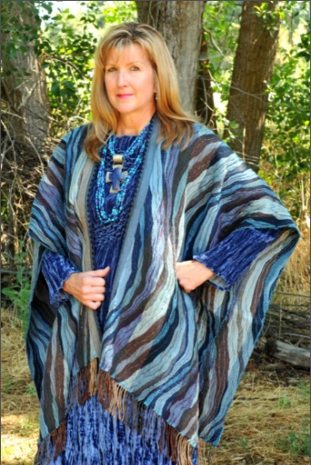 Rhonda Stark Italian Acrylic Collection: Shawl Ocean Wave, Fringe Ladies' 3 Rhonda Stark Italian Acrylic Collection: Shawl Ocean Wave, Fringe Ladies'