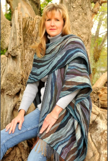 Rhonda Stark Italian Acrylic Collection: Shawl Ocean Wave, Fringe Ladies' 4 Rhonda Stark Italian Acrylic Collection: Shawl Ocean Wave, Fringe Ladies'