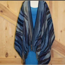 Rhonda Stark Italian Acrylic Collection: Shawl Ocean Wave, Fringe Ladies' 8 Rhonda Stark Italian Acrylic Collection: Shawl Ocean Wave, Fringe Ladies'