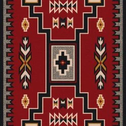 American Dakota Textiles Voices Collection: Old Crow Red Area Rugs