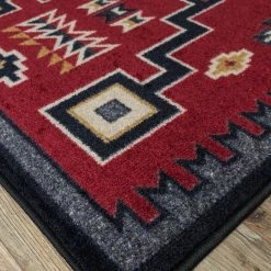 American Dakota Textiles Voices Collection: Old Crow Red Area Rugs