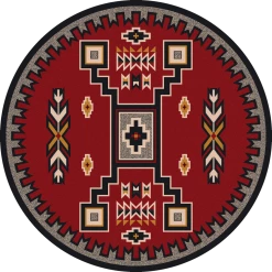American Dakota Textiles Voices Collection: Old Crow Red Area Rugs
