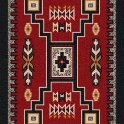 American Dakota Textiles Voices Collection: Old Crow Red Area Rugs