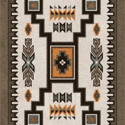 American Dakota Textiles Voices Collection: Old Crow Worn Saddle Area Rugs Decor