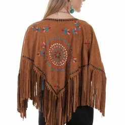 Scully Leather Company Women's Honey Creek Collection Accessory: Wrap Faux Suede Cape Southwest Style 12 Scully Leather Company Women's Honey Creek Collection Accessory: Wrap Faux Suede Cape Southwest Style