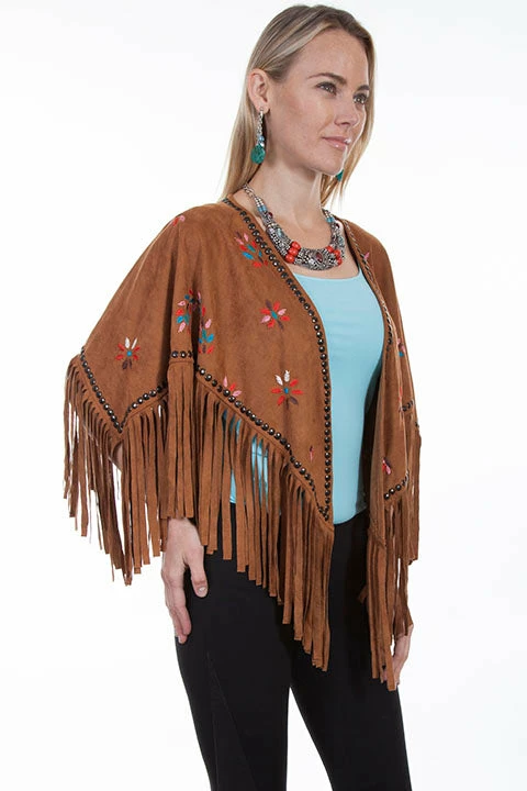 Scully Leather Company Women's Honey Creek Collection Accessory: Wrap Faux Suede Cape Southwest Style 4 Scully Leather Company Women's Honey Creek Collection Accessory: Wrap Faux Suede Cape Southwest Style