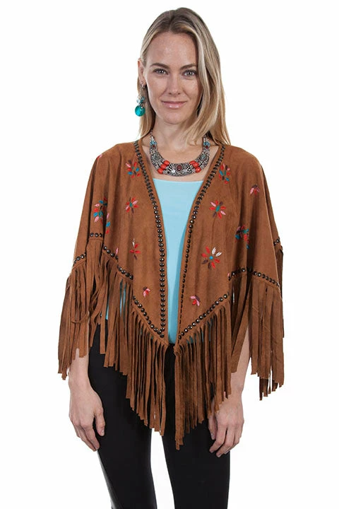Scully Leather Company Women's Honey Creek Collection Accessory: Wrap Faux Suede Cape Southwest Style 3 Scully Leather Company Women's Honey Creek Collection Accessory: Wrap Faux Suede Cape Southwest Style