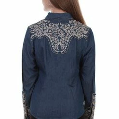 Scully Leather Company Ladies' Women's Vintage Western Shirt Collection: Scully Scroll Embroidery