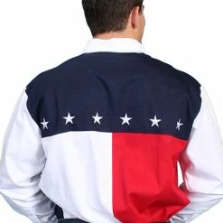 Scully Leather Company Men's Western Shirt Collection: Scully Patriotic Stars And Stripes