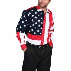 Scully Leather Company Men's Western Shirt Collection: Scully Show Your Stars & Stripes
