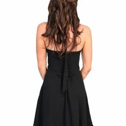 Scully Leather Company Women's Cantina Collection Dress: Halter Style With Ruffle Hem Black