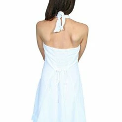 Scully Leather Company Women's Cantina Collection Dress: Halter Style With Ruffle Hem, White