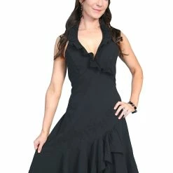 Scully Leather Company Women's Cantina Collection Dress: Halter Style With Ruffle, Black Ladies'
