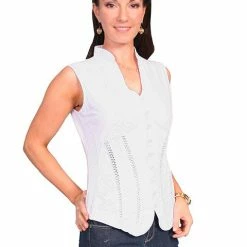 Scully Leather Company Women's Cantina Collection Top: Sleeveless Button Front