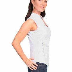 Scully Leather Company Women's Cantina Collection Top: Sleeveless Button Front