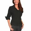 Scully Leather Company Women's Cantina Collection Top: Blouse With 3/4 Sleeves, Black 2 Scully Leather Company Women's Cantina Collection Top: Blouse With 3/4 Sleeves, Black