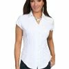 Scully Leather Company Women's Cantina Collection Top: Cap Sleeve With Floral Soutache, White Ladies'