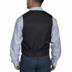 Scully Leather Company Men's Western Vest Collection: Rangewear Double Pinstripe No Lapels