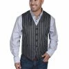 Scully Leather Company Men's Western Vest Collection: Rangewear Double Pinstripe No Lapels