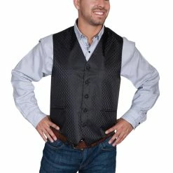 Scully Leather Company Men's Western Vest Collection: Rangewear Diamond Dot No Lapels