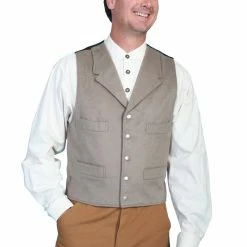 Scully Leather Company Men's Western Vest Collection: Wahmaker Wool Blend Notched Lapel