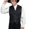 Scully Leather Company Men's Western Vest Collection: Wahmaker Fancy Single Breasted Jacquard Black