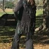 Pat Dahnke Distressed Black Feathered Fringed Short Jacket Ladies'