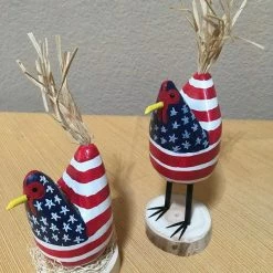 Edith Herbert John Folk Art Navajo Hand Carved Patriotic Chickens Decor 27 Edith Herbert John Folk Art Navajo Hand Carved Patriotic Chickens Decor