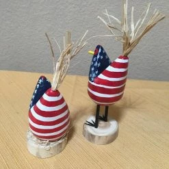 Edith Herbert John Folk Art Navajo Hand Carved Patriotic Chickens Decor 28 Edith Herbert John Folk Art Navajo Hand Carved Patriotic Chickens Decor