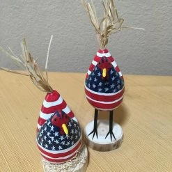 Edith Herbert John Folk Art Navajo Hand Carved Patriotic Chickens Decor 31 Edith Herbert John Folk Art Navajo Hand Carved Patriotic Chickens Decor