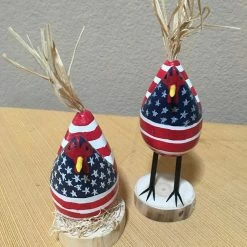 Edith Herbert John Folk Art Navajo Hand Carved Patriotic Chickens Decor 26 Edith Herbert John Folk Art Navajo Hand Carved Patriotic Chickens Decor