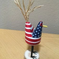 Edith Herbert John Folk Art Navajo Hand Carved Patriotic Chickens Decor 39 Edith Herbert John Folk Art Navajo Hand Carved Patriotic Chickens Decor