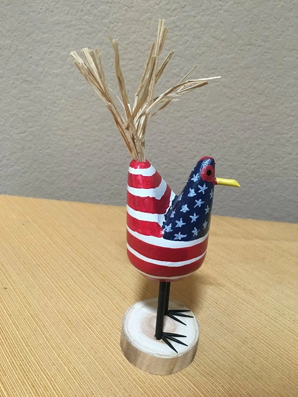 Edith Herbert John Folk Art Navajo Hand Carved Patriotic Chickens Decor 21 Edith Herbert John Folk Art Navajo Hand Carved Patriotic Chickens Decor