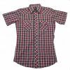 White Horse Apparel Men's Western Shirt: White Horse Short Sleeve Plaid Red Black