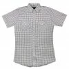 White Horse Apparel Men's Western Shirt: White Horse Short Sleeve Plaid White Navy