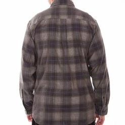 Scully Leather Company Men's Farthest Point Collection Shirt: Outdoor Corduroy Plaid Navy Charcoal