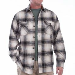 Scully Leather Company Men's Farthest Point Collection Shirt: Outdoor Corduroy Plaid Black