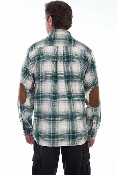 Scully Leather Company Men's Farthest Point Collection Shirt: Outdoor Corduroy Plaid Green 4 Scully Leather Company Men's Farthest Point Collection Shirt: Outdoor Corduroy Plaid Green