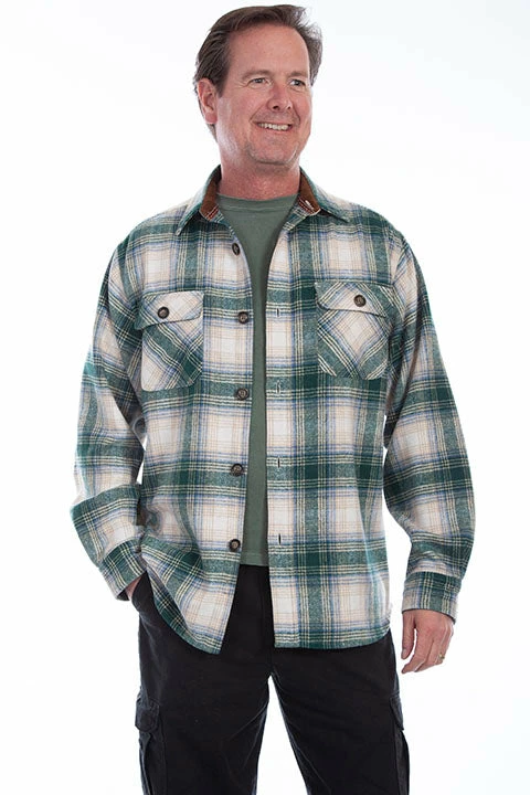 Scully Leather Company Men's Farthest Point Collection Shirt: Outdoor Corduroy Plaid Green 3 Scully Leather Company Men's Farthest Point Collection Shirt: Outdoor Corduroy Plaid Green