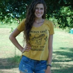 Original Cowgirl Clothing T-Shirts: Poncho's Cafe Coffee Shop Santa Fe, NM Ladies'