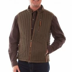 Scully Leather Company Men's Farthest Point Collection Vest: Outdoor Ribbed Vest With Suede Trim 8 Scully Leather Company Men's Farthest Point Collection Vest: Outdoor Ribbed Vest With Suede Trim