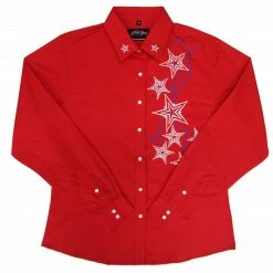 White Horse Apparel Ladies' Women's Embroidered Western Shirt: White Horse Star Burst