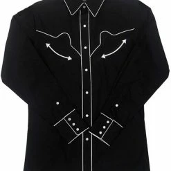 White Horse Apparel Women's Embroidered Western Shirt: White Horse Retro Piping Ladies'