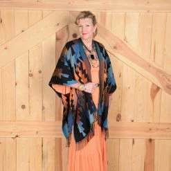 Rhonda Stark Italian Acrylic Collection: Shawl Thunderbird, Fringe Ladies' 9 Rhonda Stark Italian Acrylic Collection: Shawl Thunderbird, Fringe Ladies'