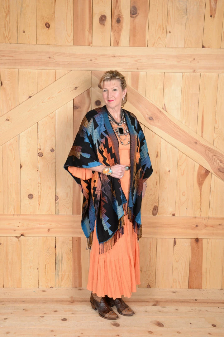 Rhonda Stark Italian Acrylic Collection: Shawl Thunderbird, Fringe Ladies' 5 Rhonda Stark Italian Acrylic Collection: Shawl Thunderbird, Fringe Ladies'