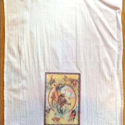 Rockmount Ranch Wear Tea Towel: Roping Cowgirl