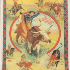 Rockmount Ranch Wear Tea Towel: Roping Cowgirl