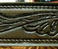 Rockmount Ranch Wear Accessory: Tooled Leaf Leather Belt