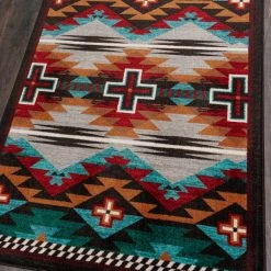 American Dakota Textiles Trader Collection: Rustic Cross Electric Area Rugs