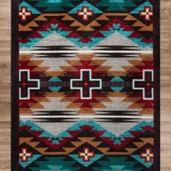 American Dakota Textiles Trader Collection: Rustic Cross Electric Area Rugs